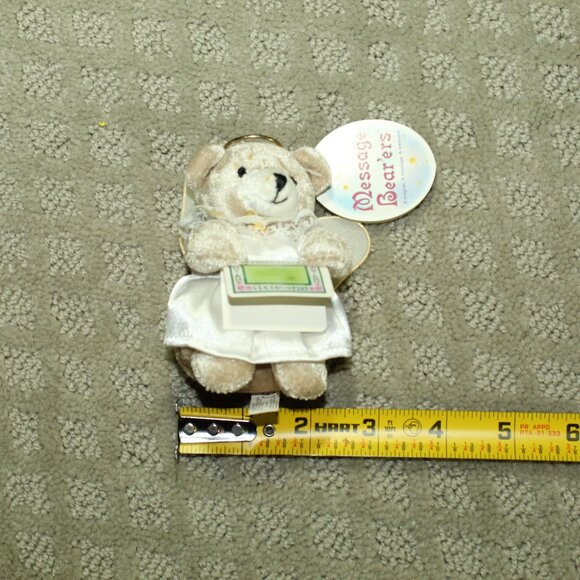 Vintage Miniature Aurora Plush Message Bear'ers 3.5" Angel Bear - Picture 3 of 5